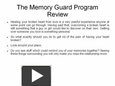 The Memory Guard Program Review presentation | free to download