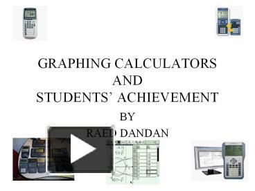 PPT – GRAPHING CALCULATORS AND STUDENTS PowerPoint presentation | free ...