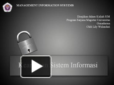 Keamanan Sistem Informasi presentation | free to download