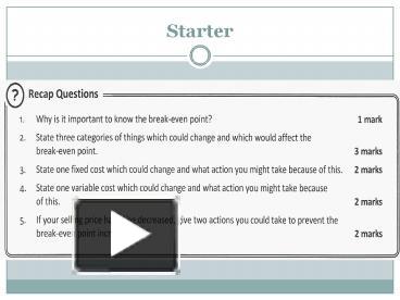 PPT – Starter PowerPoint presentation | free to download - id: 81040d-NGI0M