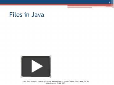 Files in Java presentation | free to download