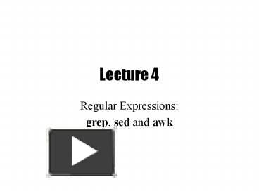PPT – Regular Expressions: PowerPoint presentation | free to download ...