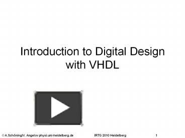 PPT – Introduction to Digital Design with VHDL PowerPoint presentation ...