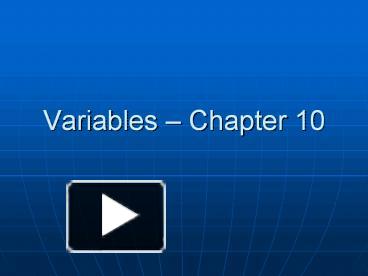 PPT – Variables PowerPoint presentation | free to download - id: 825f59 ...