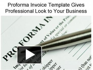 Proforma Invoice Template Gives Professional Look to Your Business ...