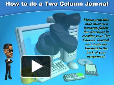 How to do a Two Column Journal presentation | free to download
