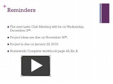 PPT – Reminders PowerPoint presentation | free to download - id: 845fc8 ...