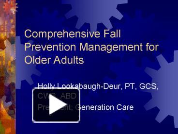 Comprehensive Fall Prevention Management for Older Adults presentation ...