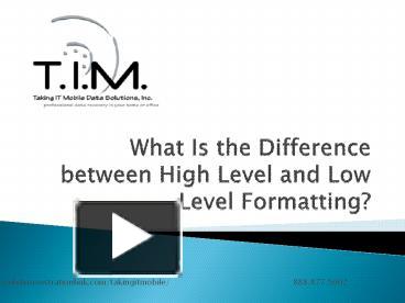 What Is the Difference between High Level and Low Level Formatting ...