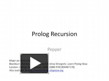 PPT – Prolog Recursion PowerPoint presentation | free to download - id ...