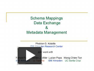 PPT – Schema Mappings Data Exchange PowerPoint presentation | free to ...