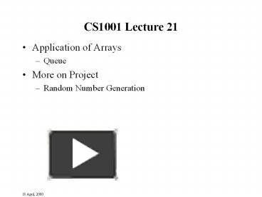 PPT – CS1001%20Lecture%2021 PowerPoint presentation | free to download ...