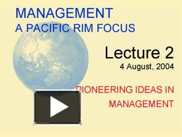 PPT – MANAGEMENT A PACIFIC RIM FOCUS PowerPoint presentation | free to ...