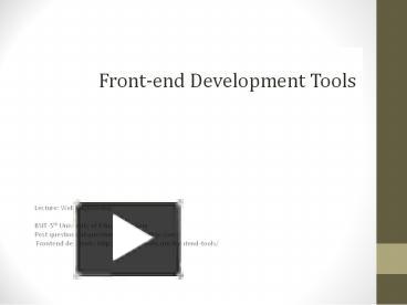 Front end and Back end tools presentation | free to download