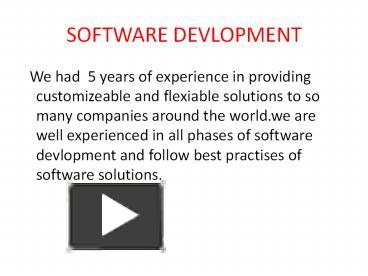 PPT – software devlopment PowerPoint presentation | free to download ...