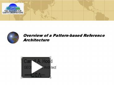 PPT – Overview of a Patternbased Reference Architecture PowerPoint ...