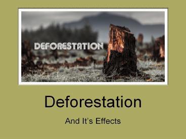 PPT – Deforestation and It's Effects PowerPoint presentation | free to download - id: 892d0e-MzhlY