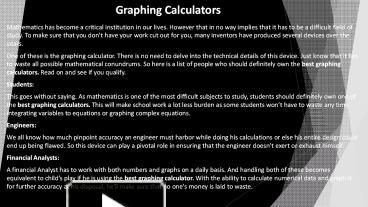 PPT – Graphing Calculators PowerPoint presentation | free to download ...