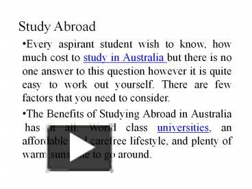 PPT – study abroad PowerPoint presentation | free to download - id ...
