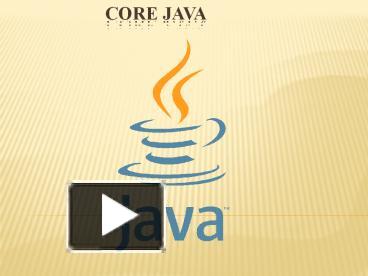 PPT – Core Java Training in Chennai PowerPoint presentation | free to ...