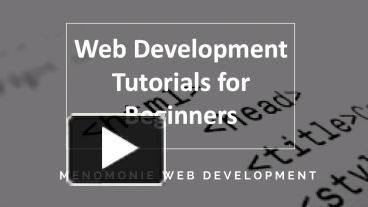 Web Development Tutorials for Beginners presentation | free to download
