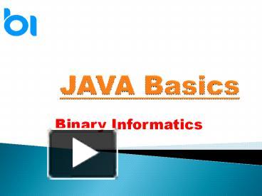 Java language basics presentation | free to download