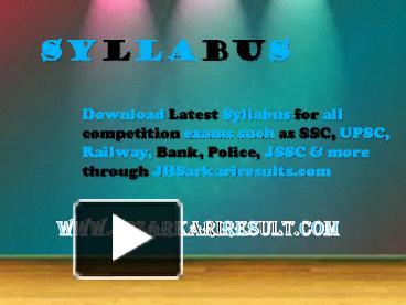 PPT – Syllabus PowerPoint presentation | free to download - id: 8b46e4 ...