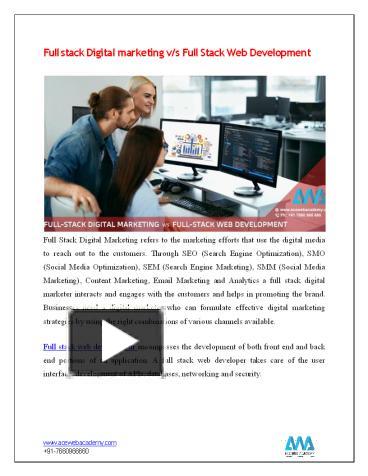 Full stack Digital marketing v/s Full Stack Web Development ...