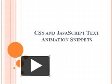 CSS and JavaScript Text Animation Snippets presentation | free to download