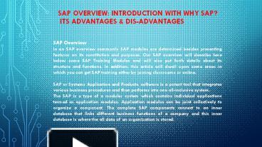 PPT – SAP PPT PowerPoint presentation | free to download - id: 8c57f2-YjFjN