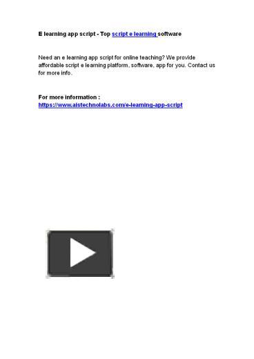 PPT – E learning app script - Top script e learning software PowerPoint ...