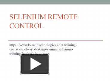 selenium remote control presentation | free to download