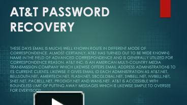 PPT – AT&T PASSWORD RECOVERY PowerPoint presentation | free to download ...