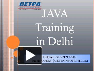 PPT – JAVA Training Institute in Delhi PowerPoint presentation | free ...