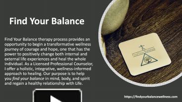 Ppt Healthy Mind Body And Spirit Https Findyourbalancewellness