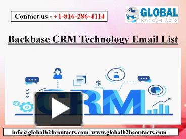 Backbase CRM Technology Email List presentation | free to download