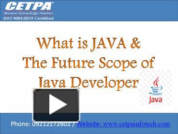 Best Advance JAVA Training Institute presentation | free to download