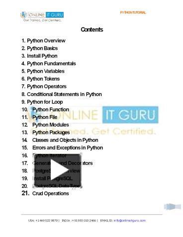 Python tutorial presentation | free to download
