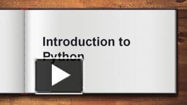 PPT – Introduction to Python PowerPoint presentation | free to download ...