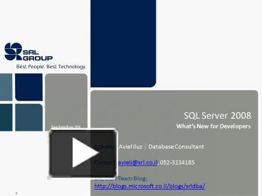 SQL Server 2008 presentation | free to view