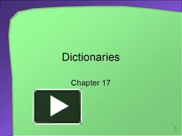 Dictionaries presentation | free to view