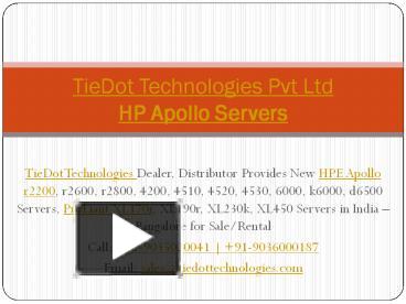 PPT – HPE Apollo Server | Call: 9036000187 | Dealer, Distributor HPE ...