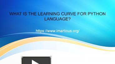 What Is The Learning Curve For Python Language? presentation | free to ...