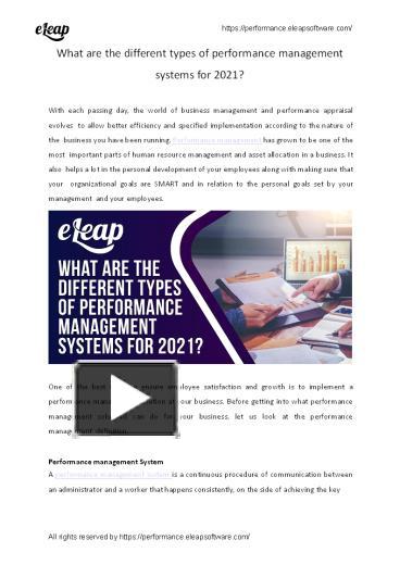 Types of Performance Management System in 2021 presentation | free to ...