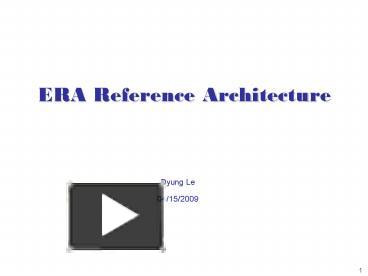 ERA Reference Architecture presentation | free to download
