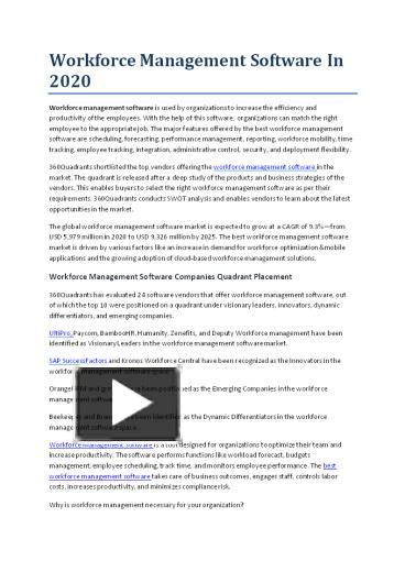 Workforce Management Software In 2020 presentation | free to download