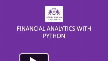 Financial Analytics with Python presentation | free to download