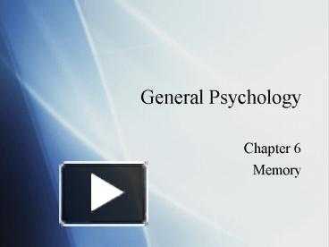 PPT – General Psychology PowerPoint presentation | free to view - id ...