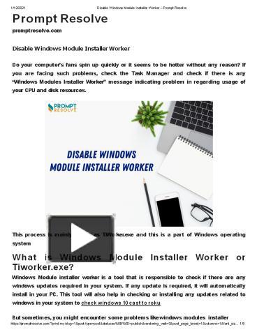 PPT – Disable Windows Module Installer Worker PowerPoint presentation ...