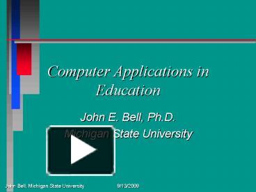 Computer Applications in Education presentation | free to view